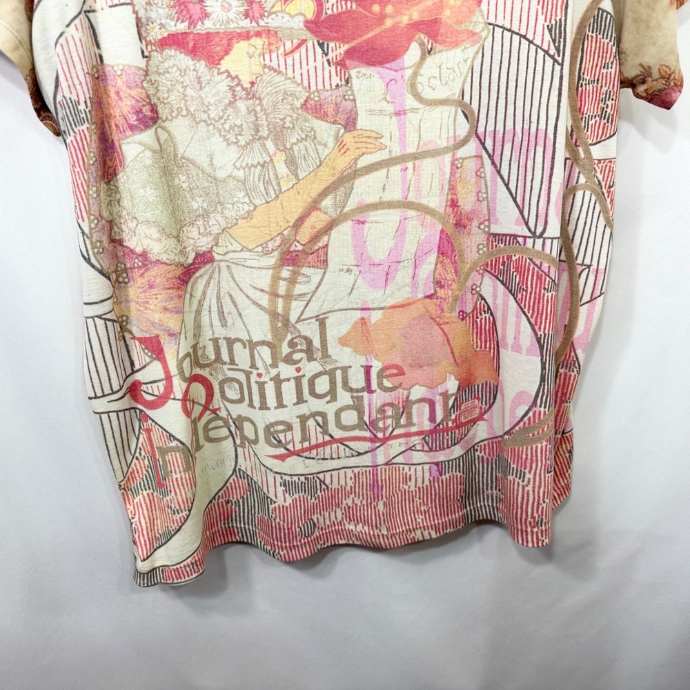 Venezia Plus 18/20W Top Y2K Art Nouveau French Graphic Mixed Print Grunge 578 - Picture 4 of 9